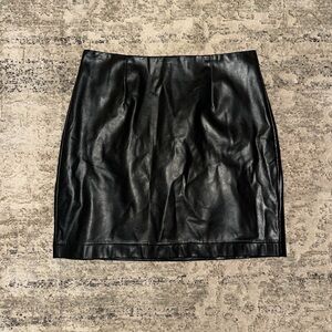 Wilfred Black Leather Skirt